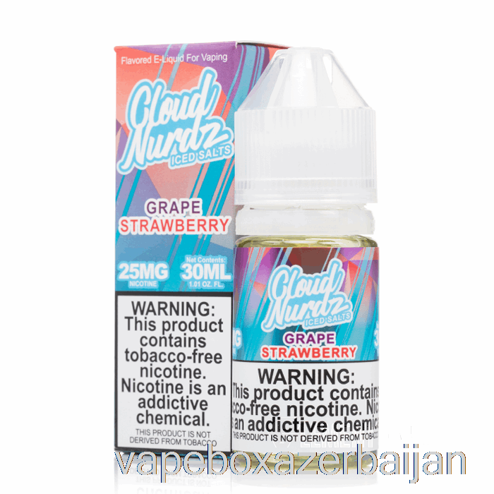 E-Juice Vape ICED Grape Strawberry - Cloud Nurdz Salts - 30mL 25mg